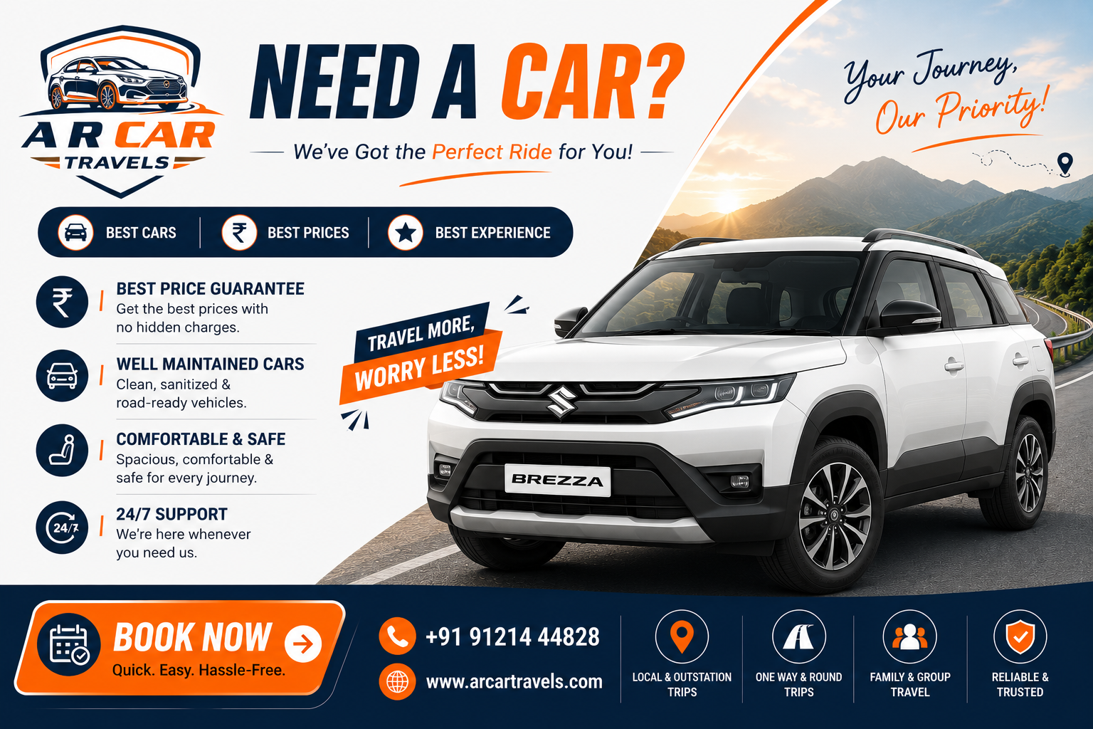 Brezza car rental in Vijayawada