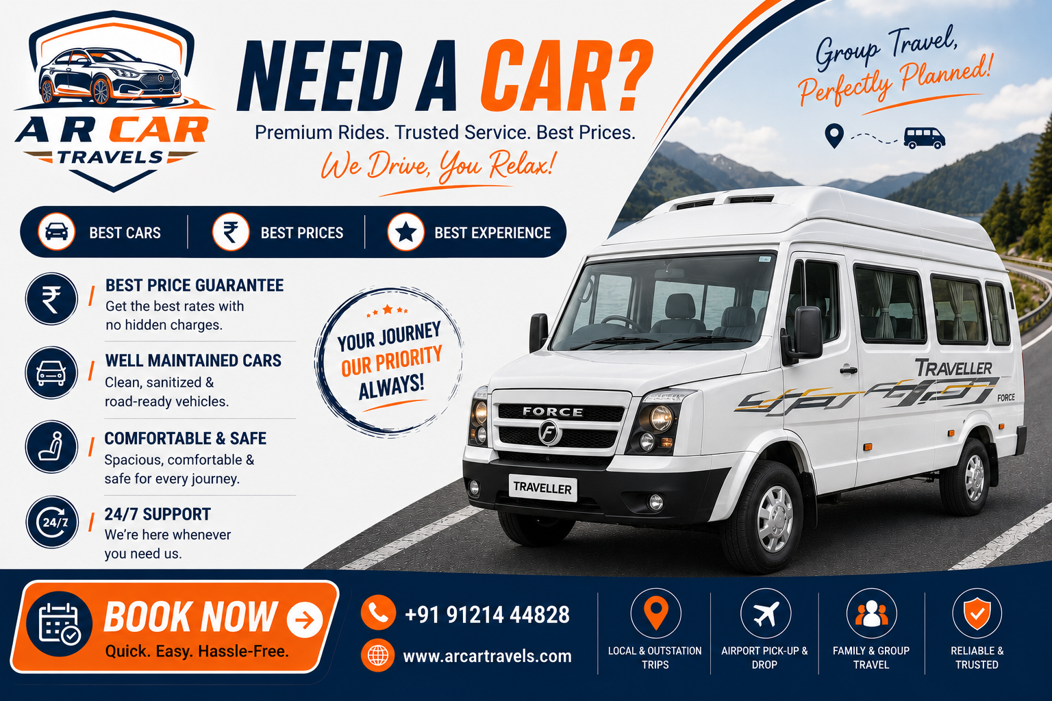 Tempo Traveller car rental in Vijayawada