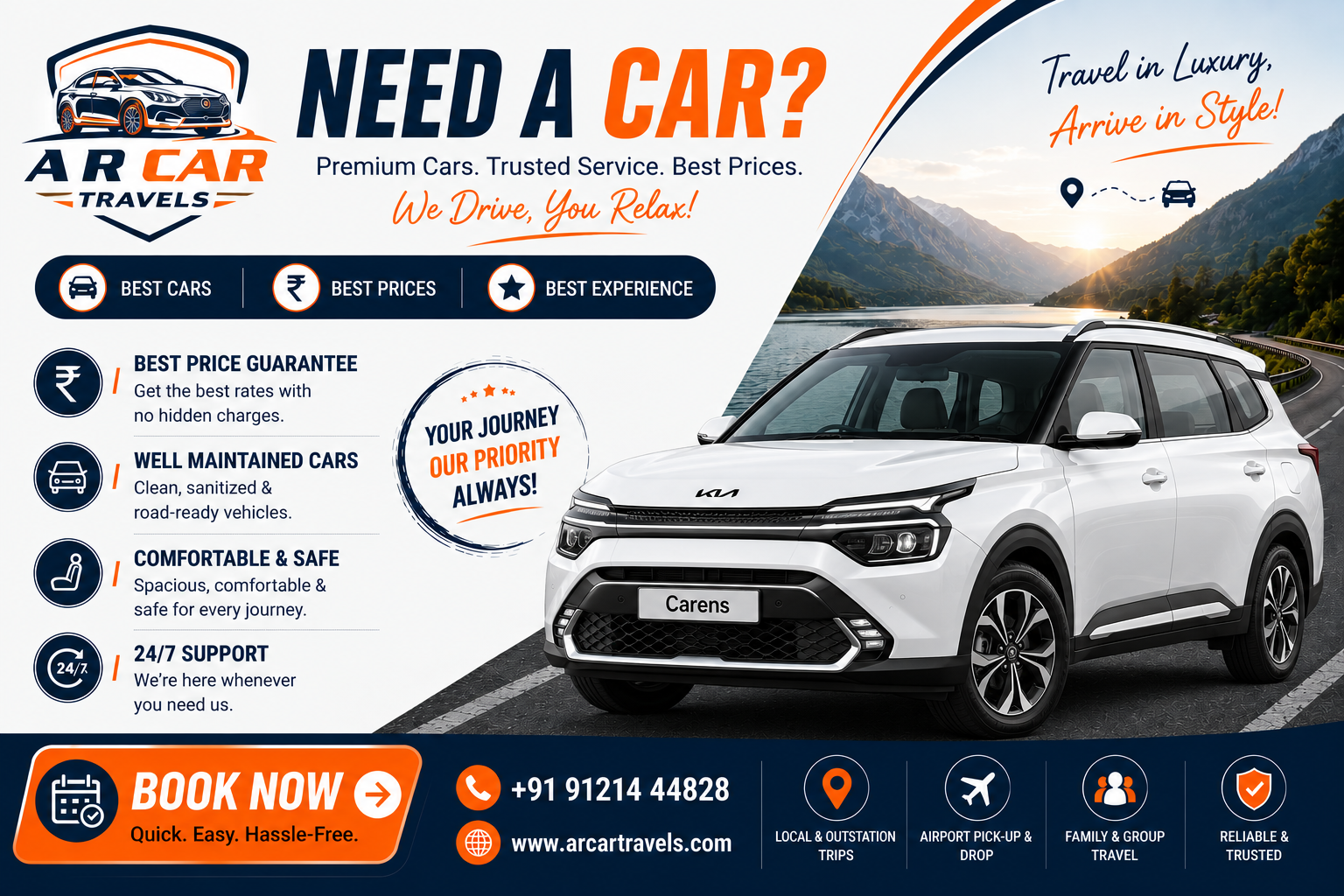 Kia Carens car rental in Vijayawada